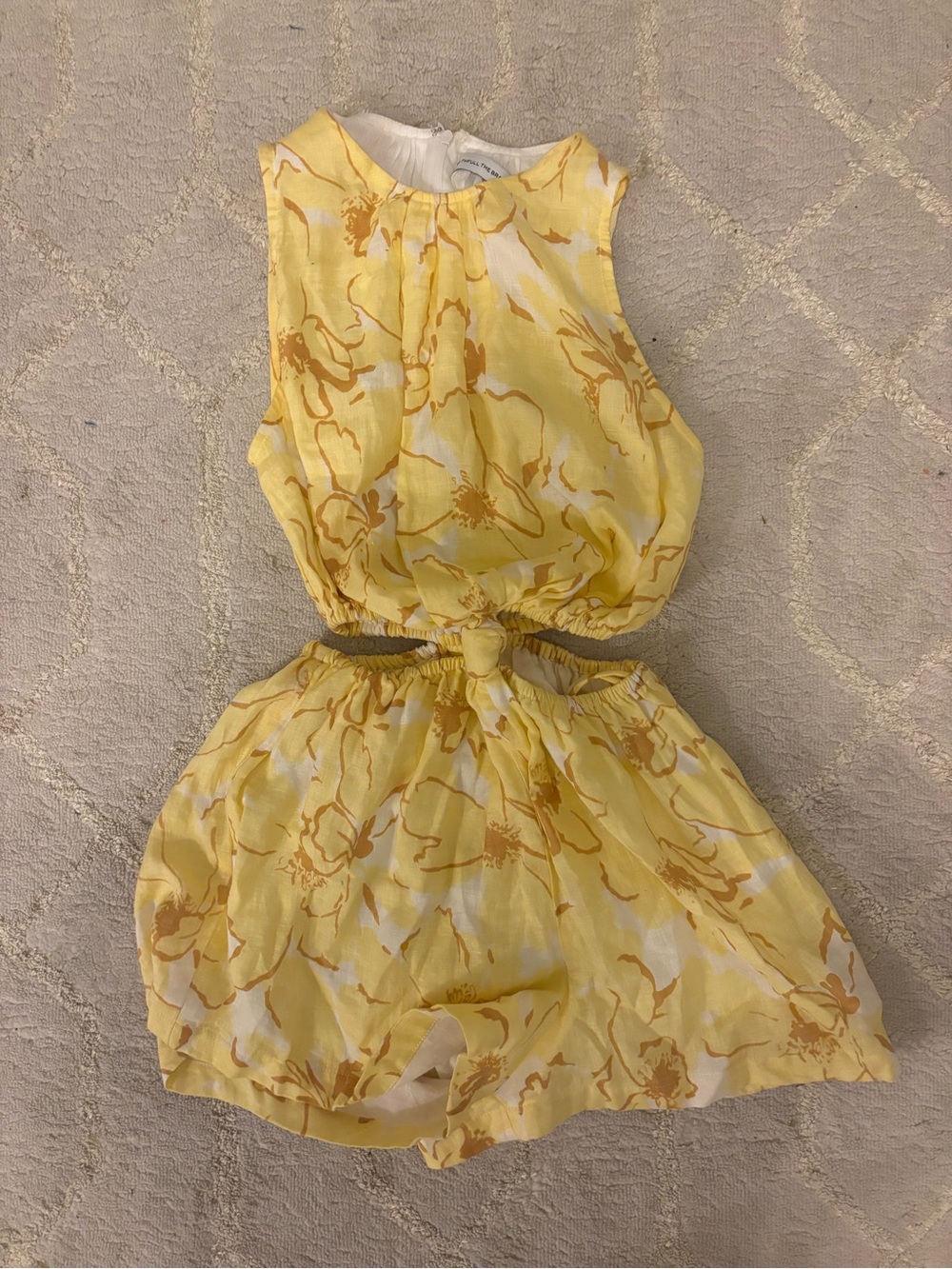Faithfull the Brand Yellow Floral Cutout Romper